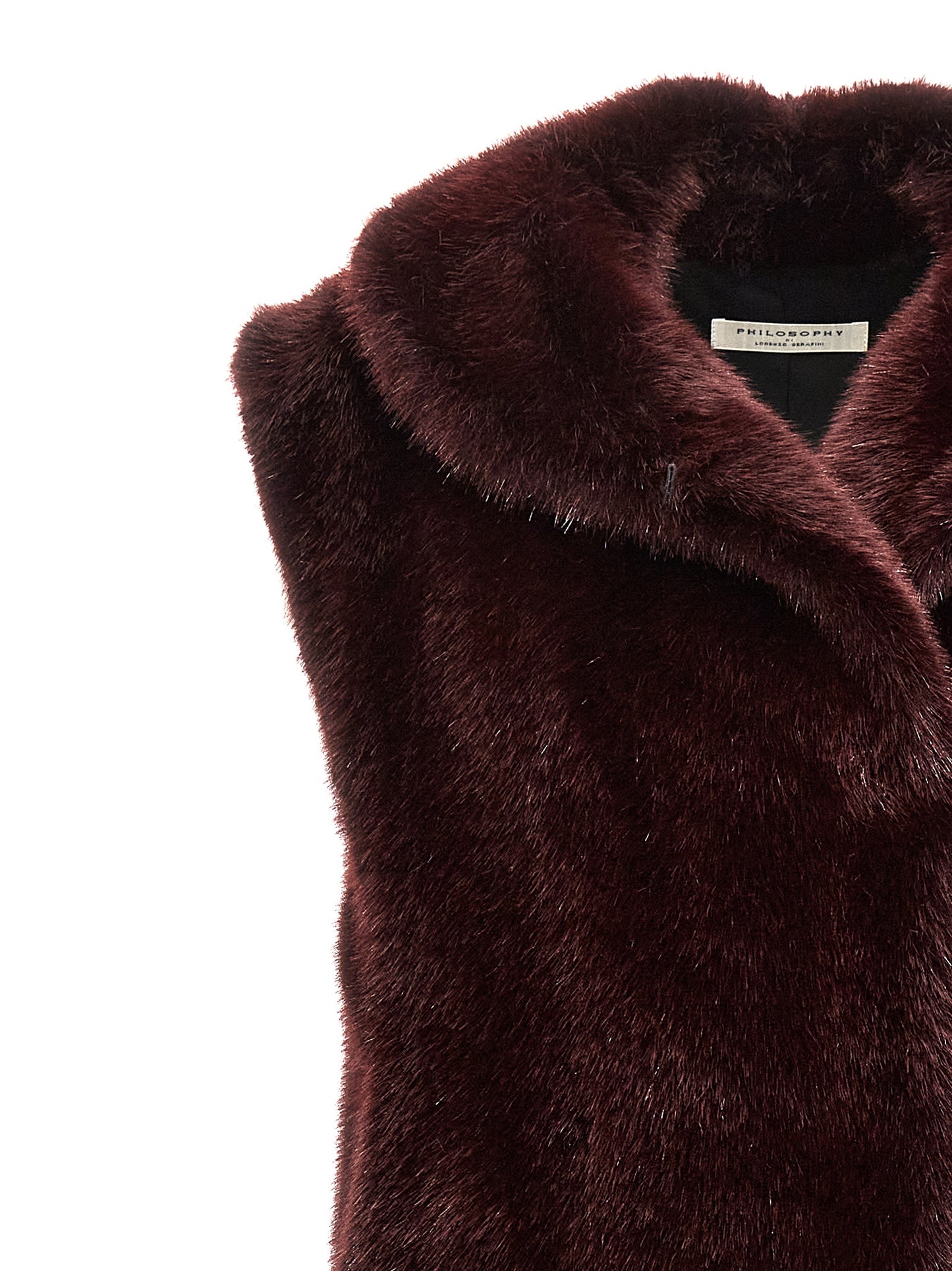 Extra long faux fur vest Gilet