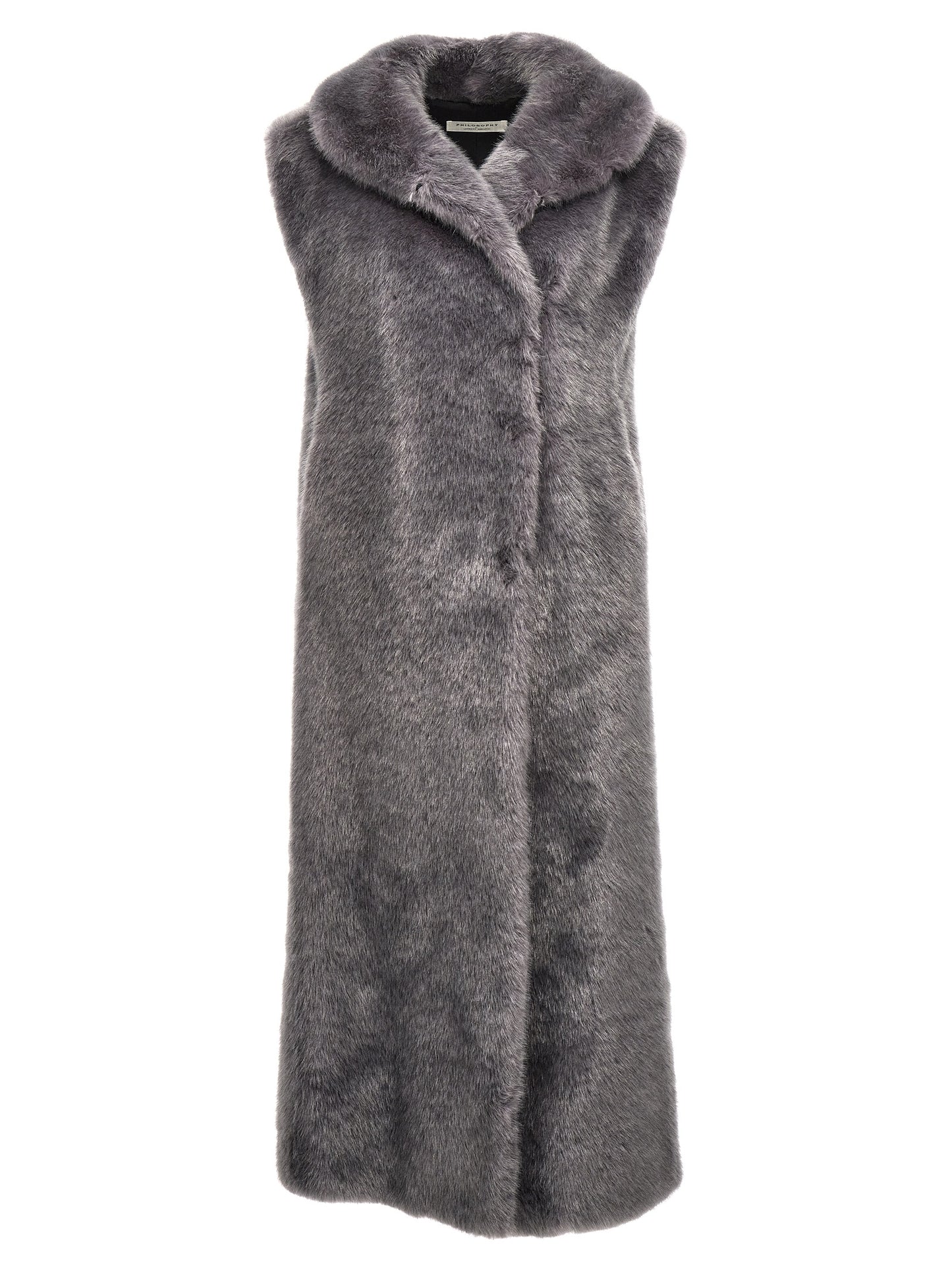 Extra long faux fur vest Gilet