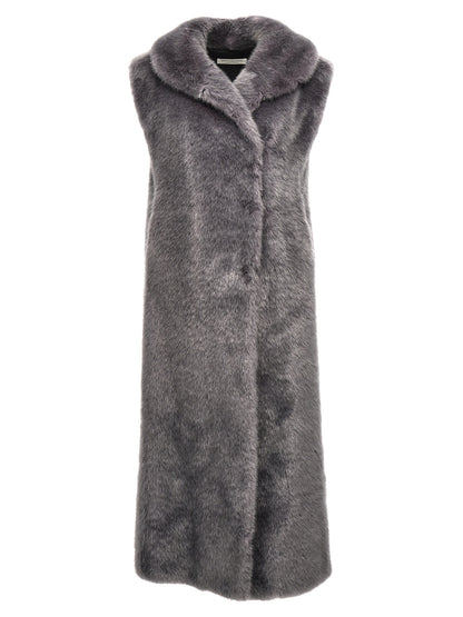Extra long faux fur vest Gilet