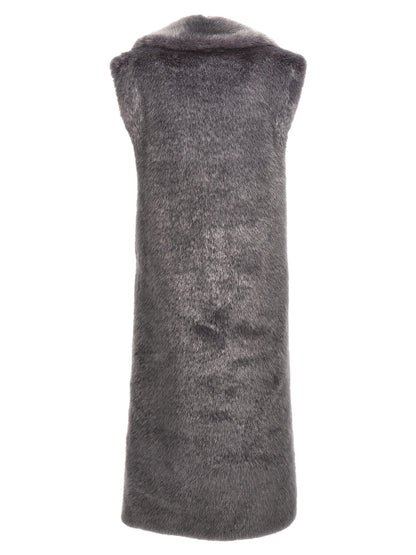 Extra long faux fur vest Gilet