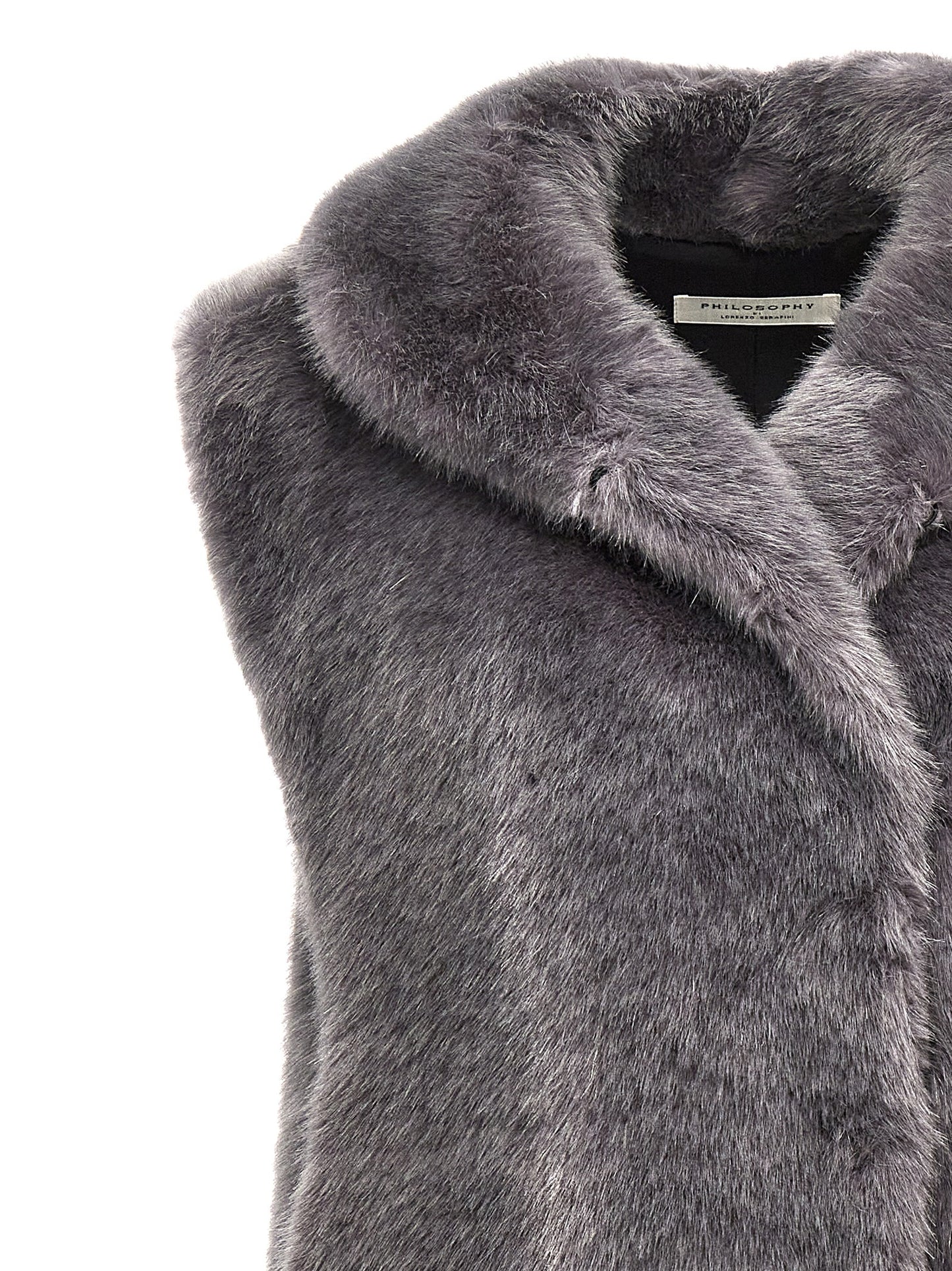 Extra long faux fur vest Gilet
