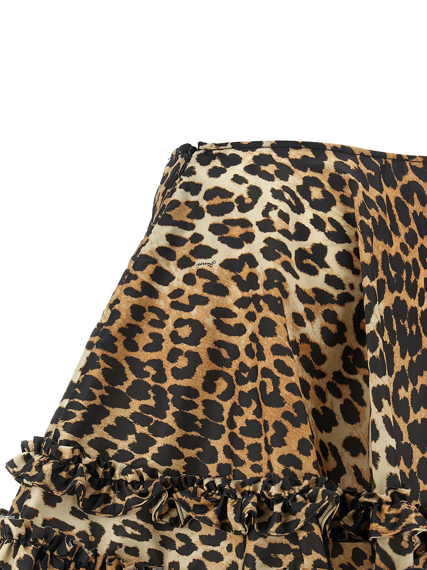 'Leopard Duchesse Nylon Mini Frill' skirt Skirts