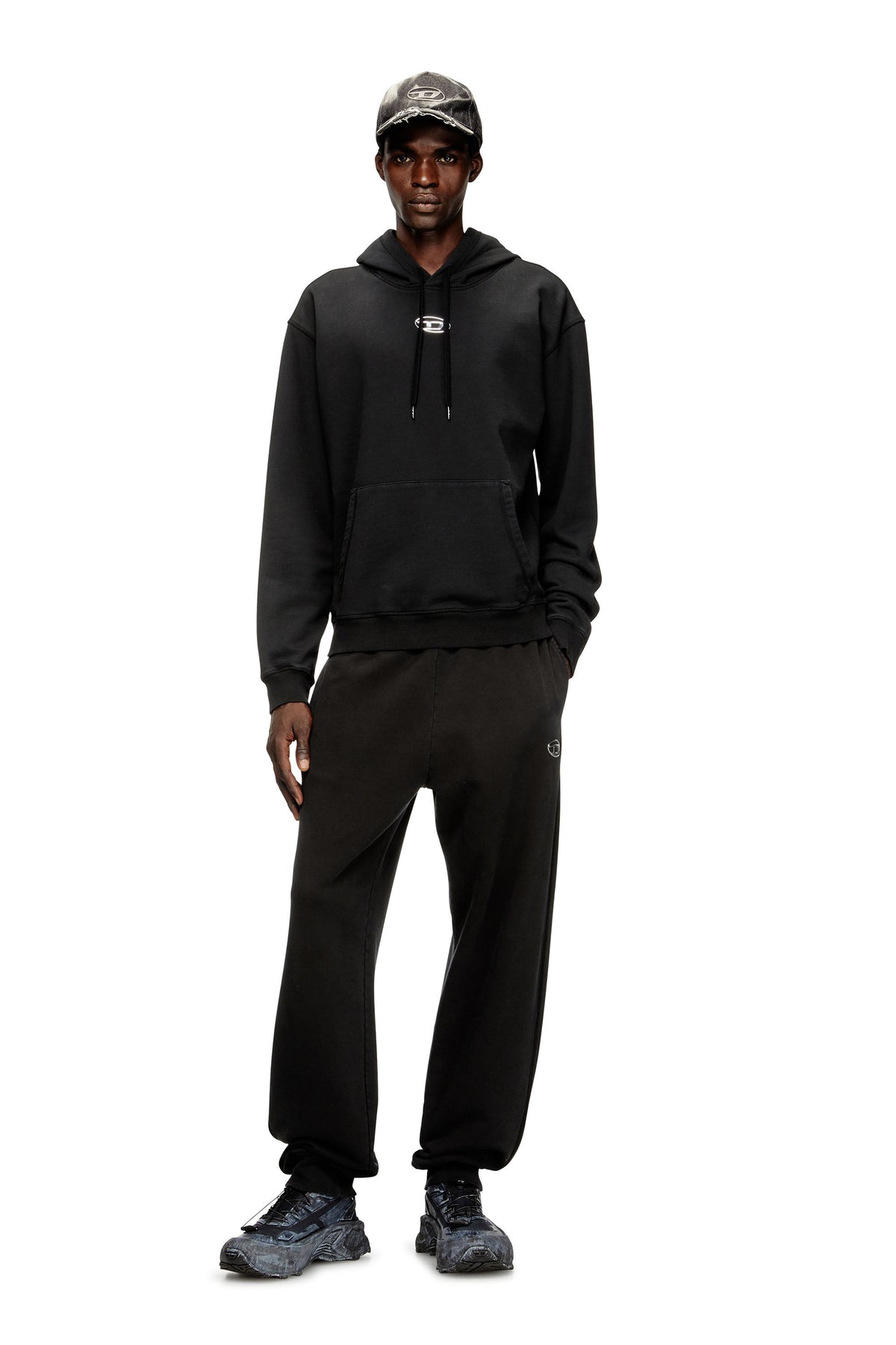 DIESEL Sweatshirt s-norm-hood-iod in cotton