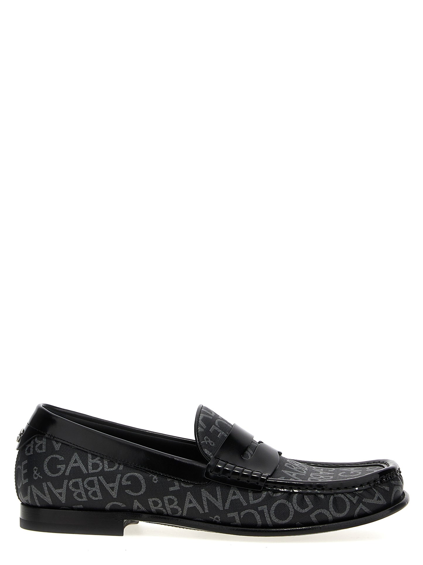 Logo jacquard fabric loafers Loafers