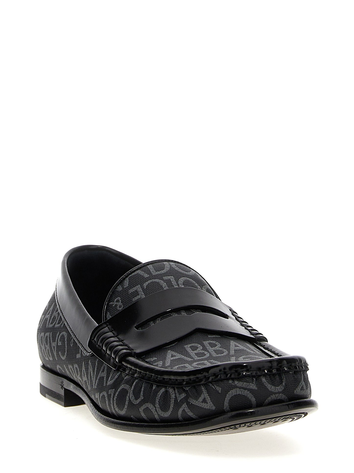 Logo jacquard fabric loafers Loafers