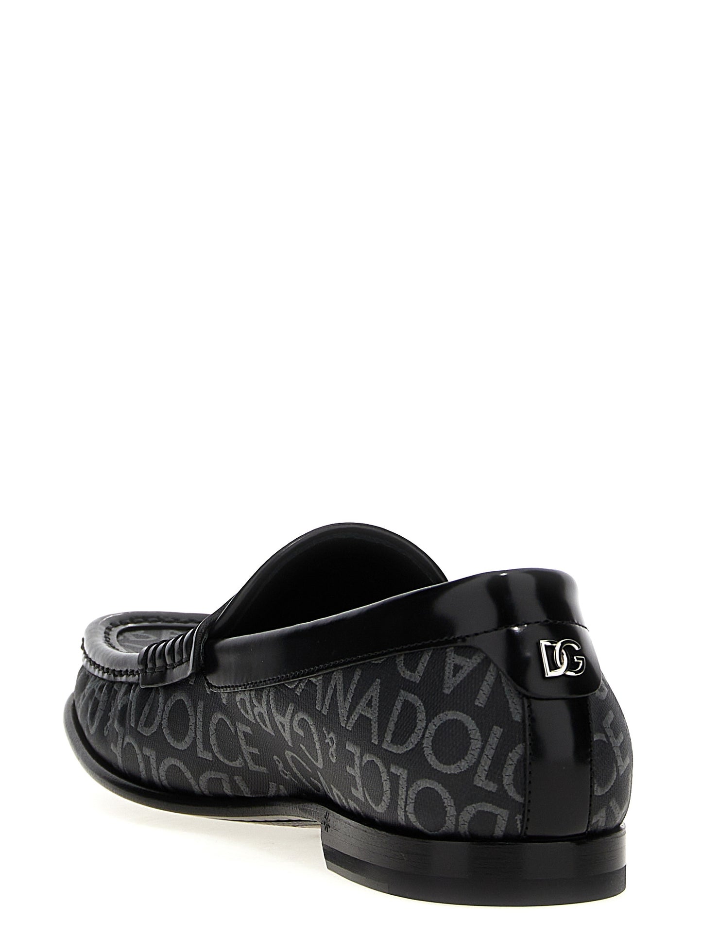 Logo jacquard fabric loafers Loafers
