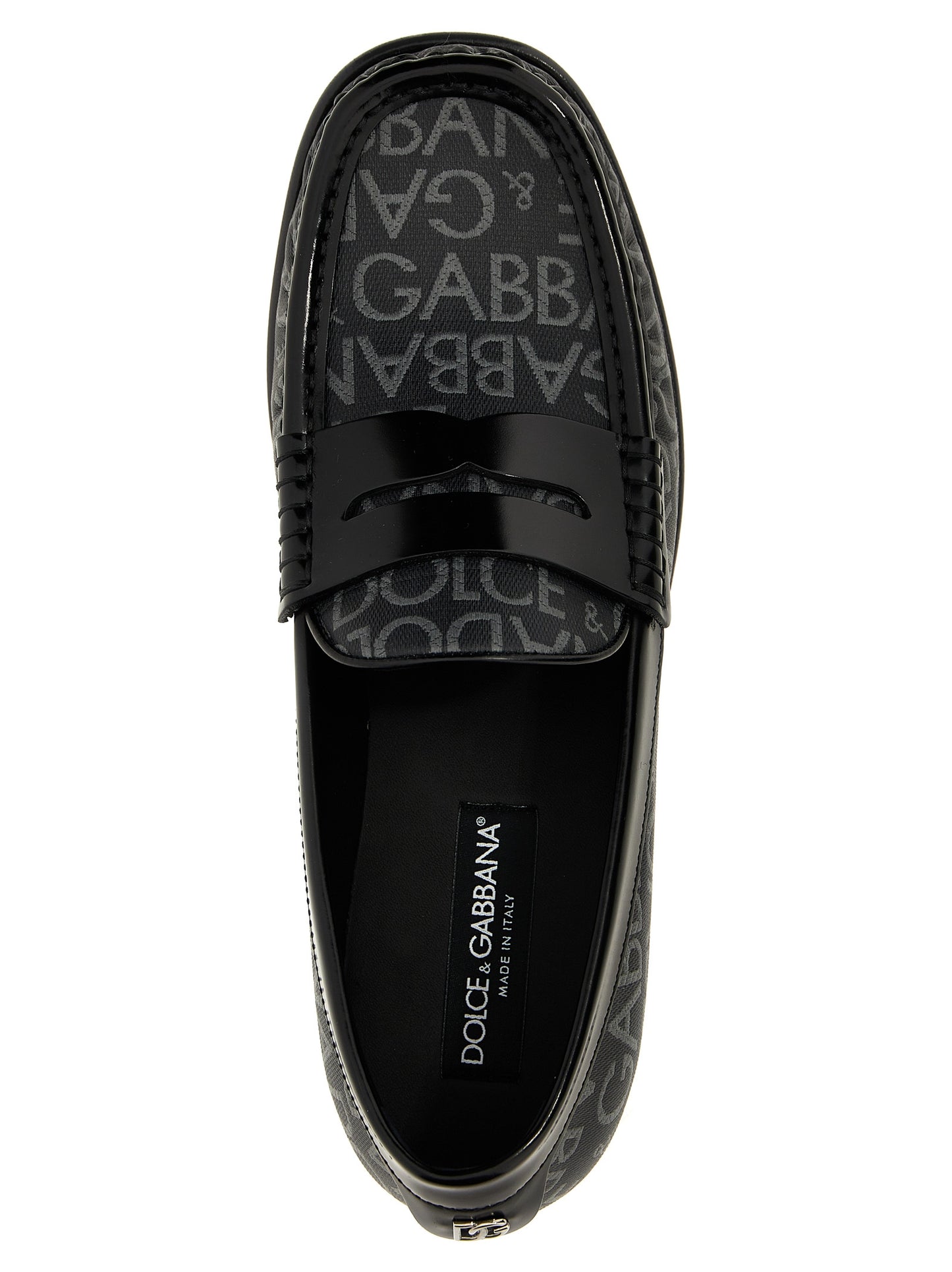 Logo jacquard fabric loafers Loafers