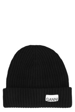 GANNI Ribbed knit beanie
