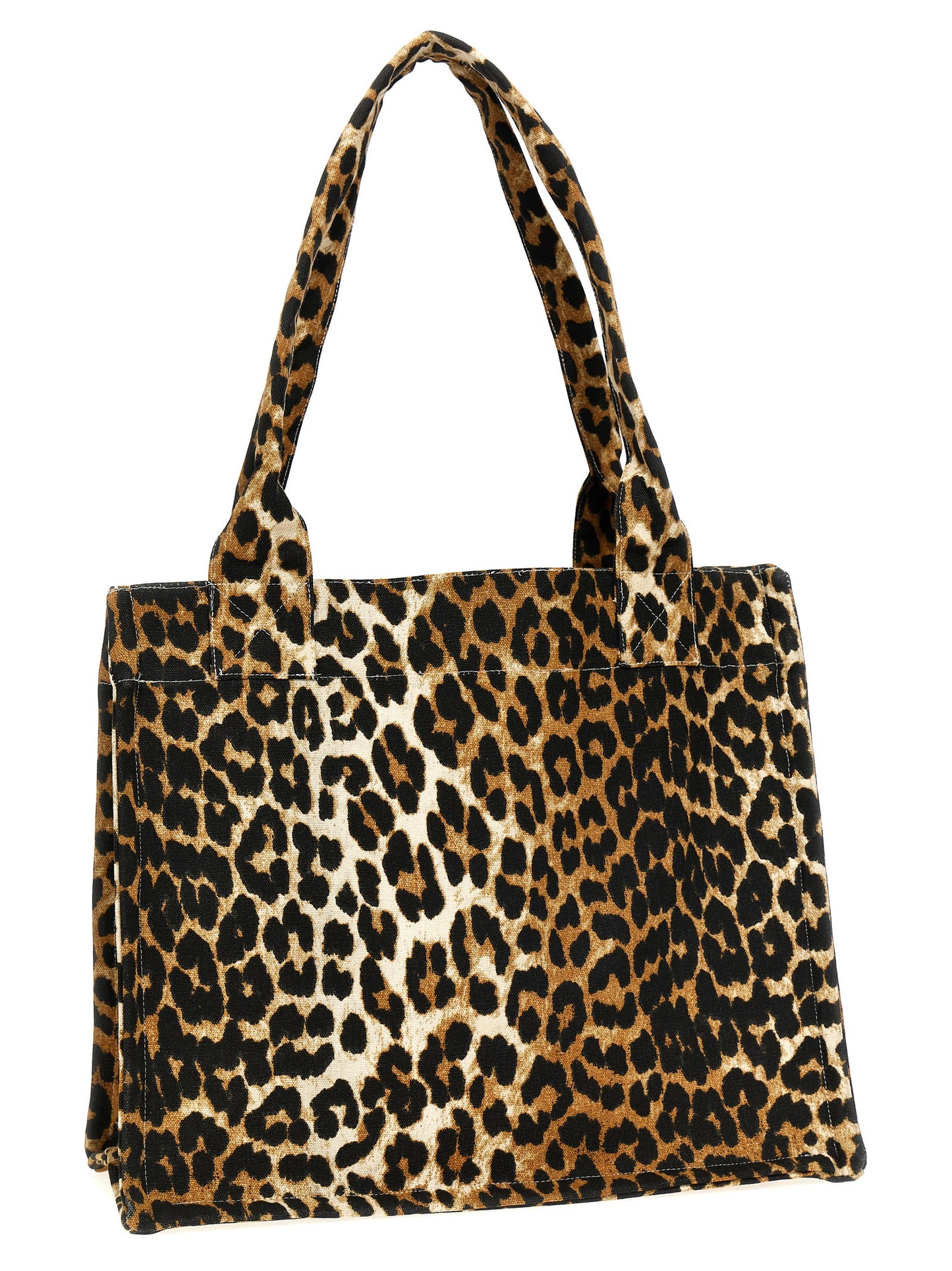 Shopping leopard embroidery logo Tote bag