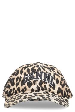 GANNI Leopard print cap