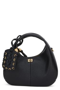 GANNI Mini hobo handbag in faux leather