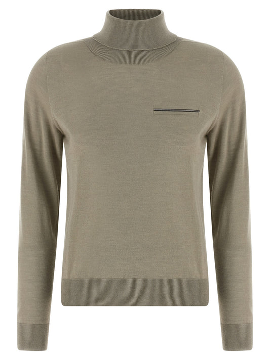 Jewel pocket turtleneck sweater Sweater, cardigans