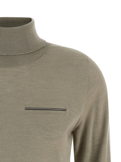 Jewel pocket turtleneck sweater Sweater, cardigans