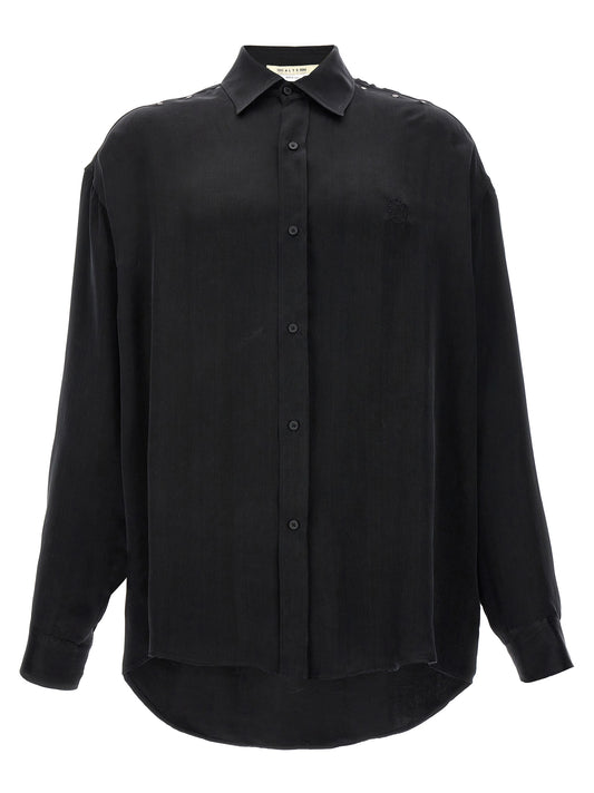 Logo embroidery cupro shirt Shirt, blouse