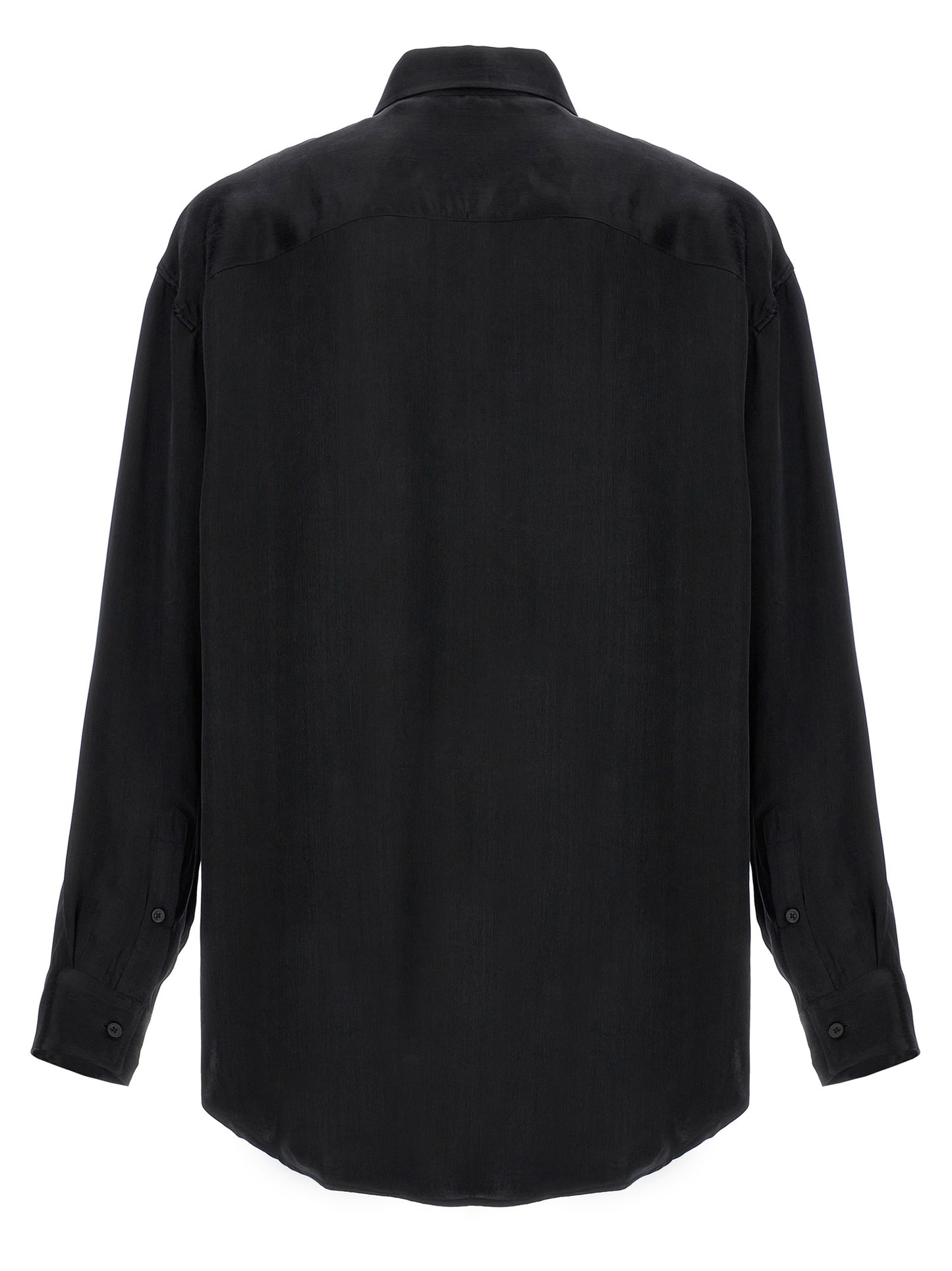 Logo embroidery cupro shirt Shirt, blouse