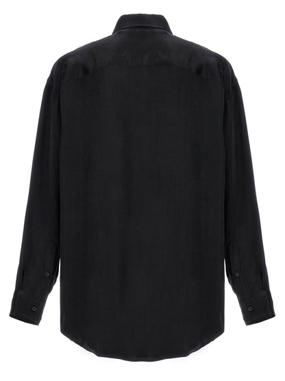 Logo embroidery cupro shirt Shirt, blouse