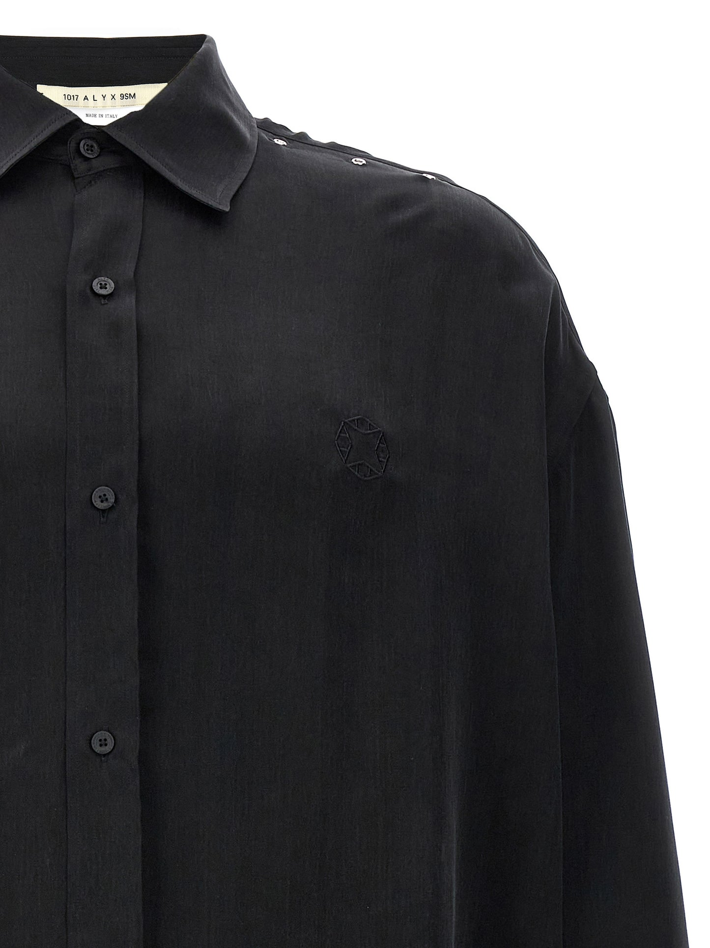 Logo embroidery cupro shirt Shirt, blouse