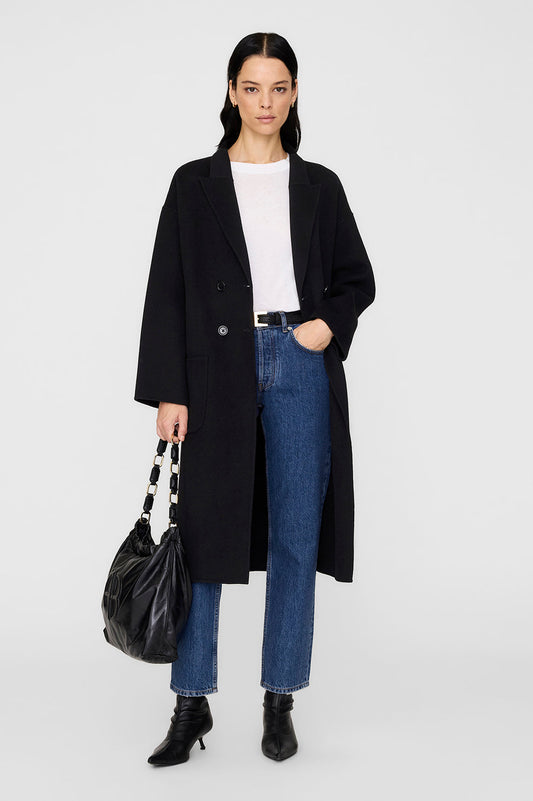 Anine Bing Dylan coat - black cashmere blend