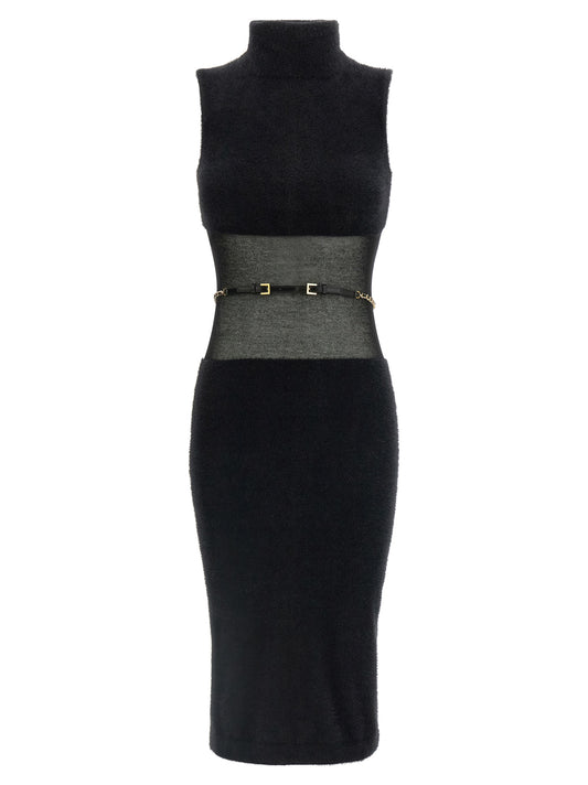 Gauze insert dress Dresses