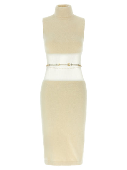 Gauze insert dress Dresses