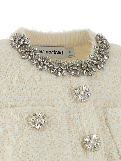 'Cream Textured Knit' cardigan Sweater, cardigans