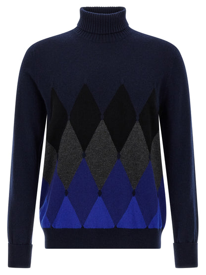 Argyle turtleneck Sweater, cardigans
