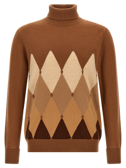 Argyle turtleneck Sweater, cardigans