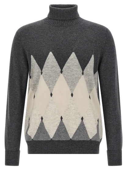 Argyle turtleneck Sweater, cardigans