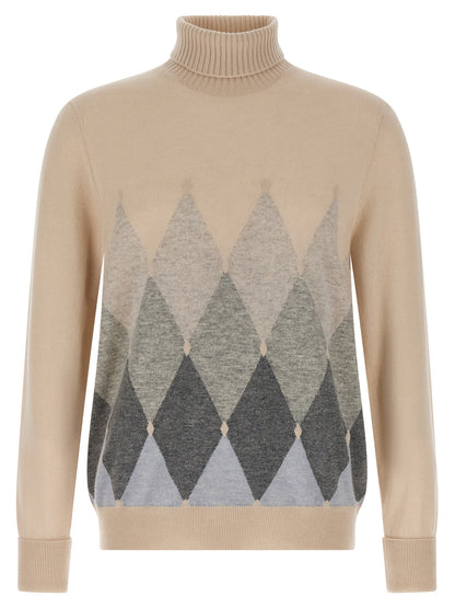 Argyle turtleneck Sweater, cardigans