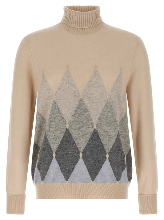 Argyle turtleneck Sweater, cardigans