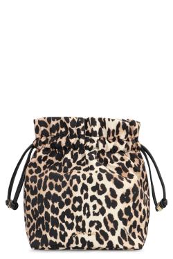 GANNI Bucket bag Bou printed in leopard