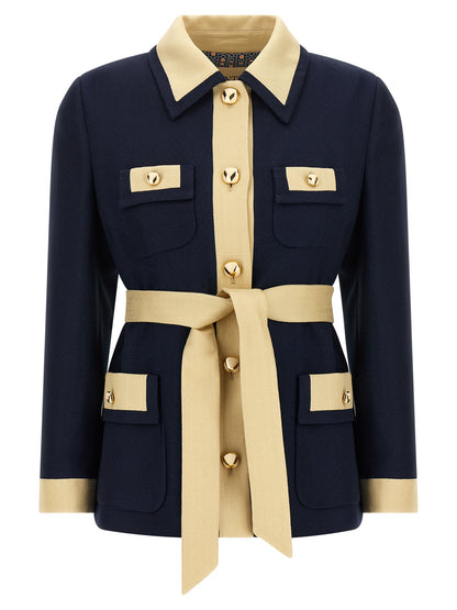 Valentino Garavani belted caban Down jacket, Parka, Casual jackets