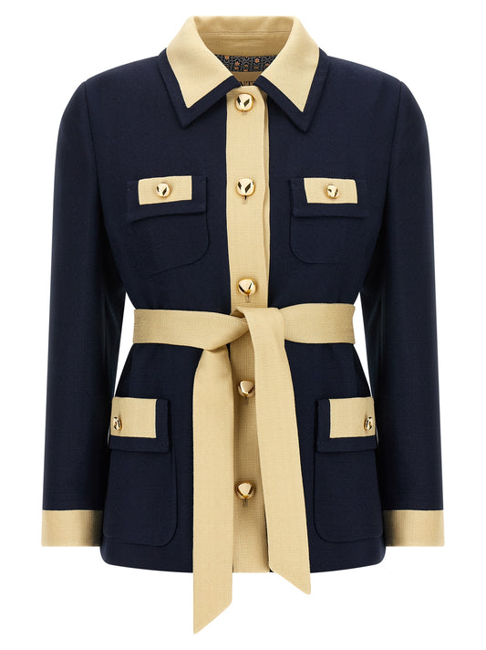 Valentino Garavani belted caban Down jacket, Parka, Casual jackets