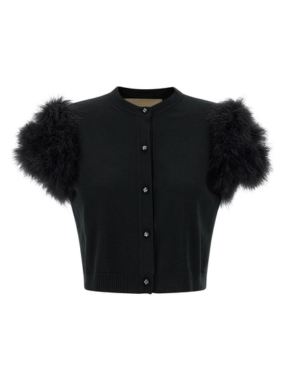 Valentino Garavani feathered knit cardigan Sweater, cardigans