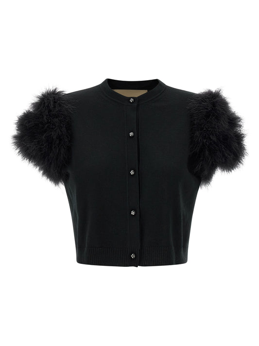 Valentino Garavani feathered knit cardigan Sweater, cardigans