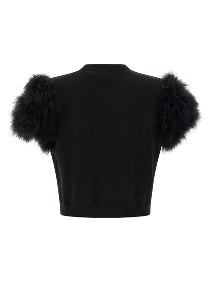 Valentino Garavani feathered knit cardigan Sweater, cardigans