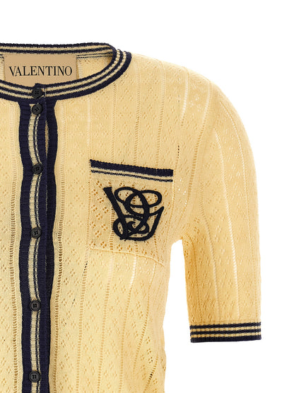Valentino Garavani VG embroidery cardigan Sweater, cardigans