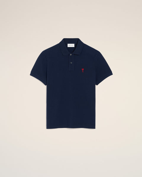 AMI PARIS Cotton polo with short sleeves