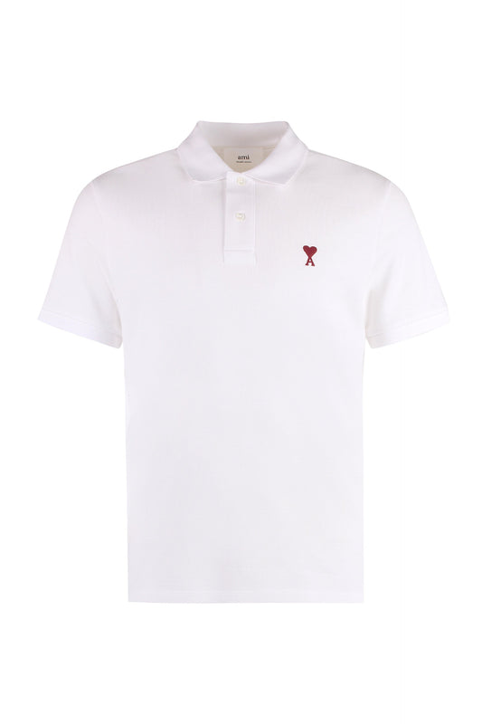 AMI PARIS Cotton-piqué polo shirt