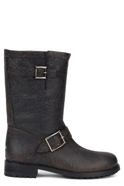 Jimmy Choo Biker boots in leather with crackled effect and buckles