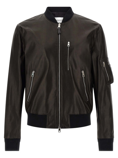 Leather bomber jacket Down jacket, Parka, Casual jackets