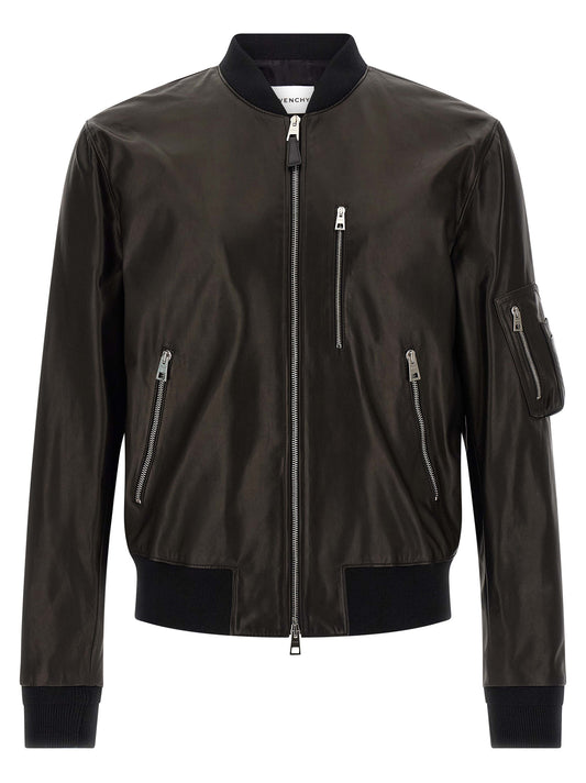 Leather bomber jacket Down jacket, Parka, Casual jackets
