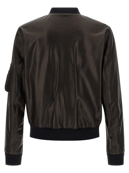 Leather bomber jacket Down jacket, Parka, Casual jackets
