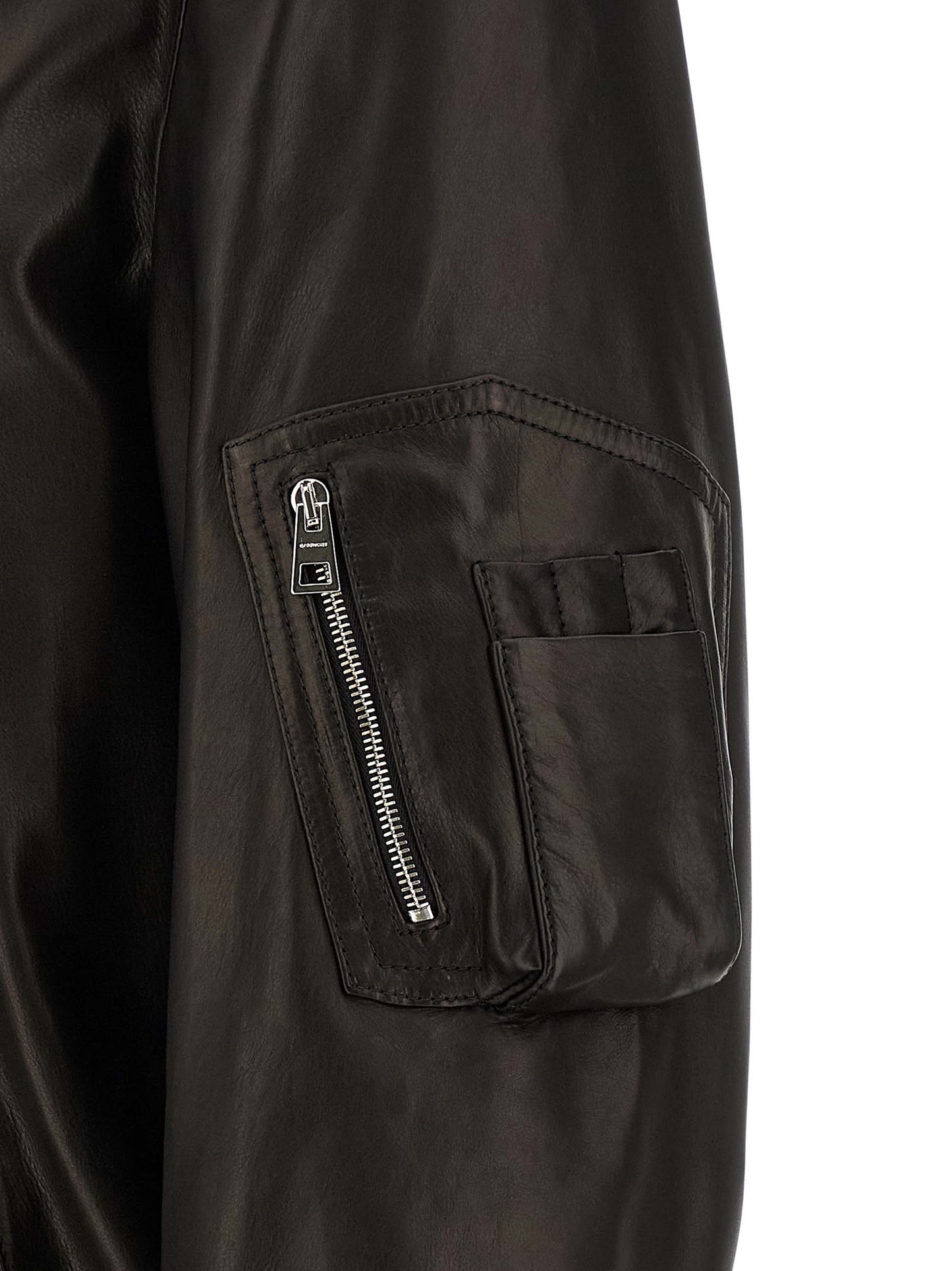 Leather bomber jacket Down jacket, Parka, Casual jackets
