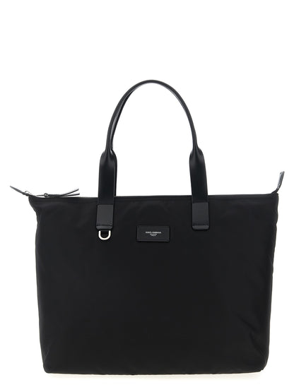 Media logo patch shopping bag Tote bag