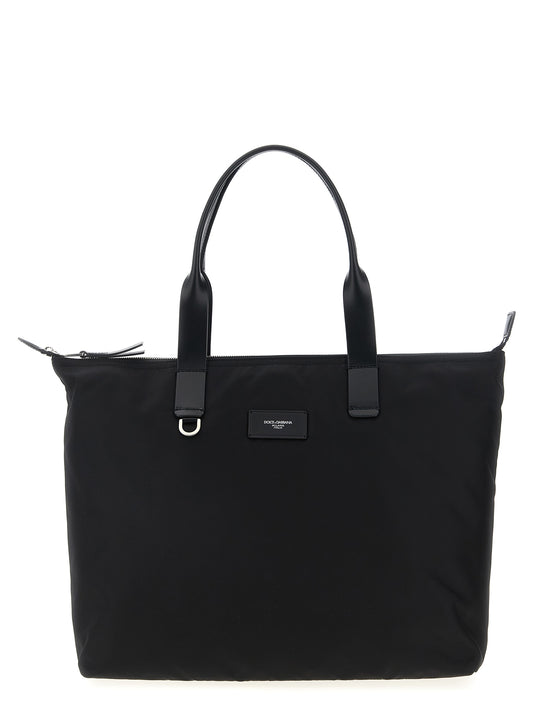 Media logo patch shopping bag Tote bag