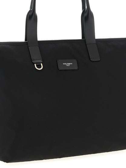 Media logo patch shopping bag Tote bag