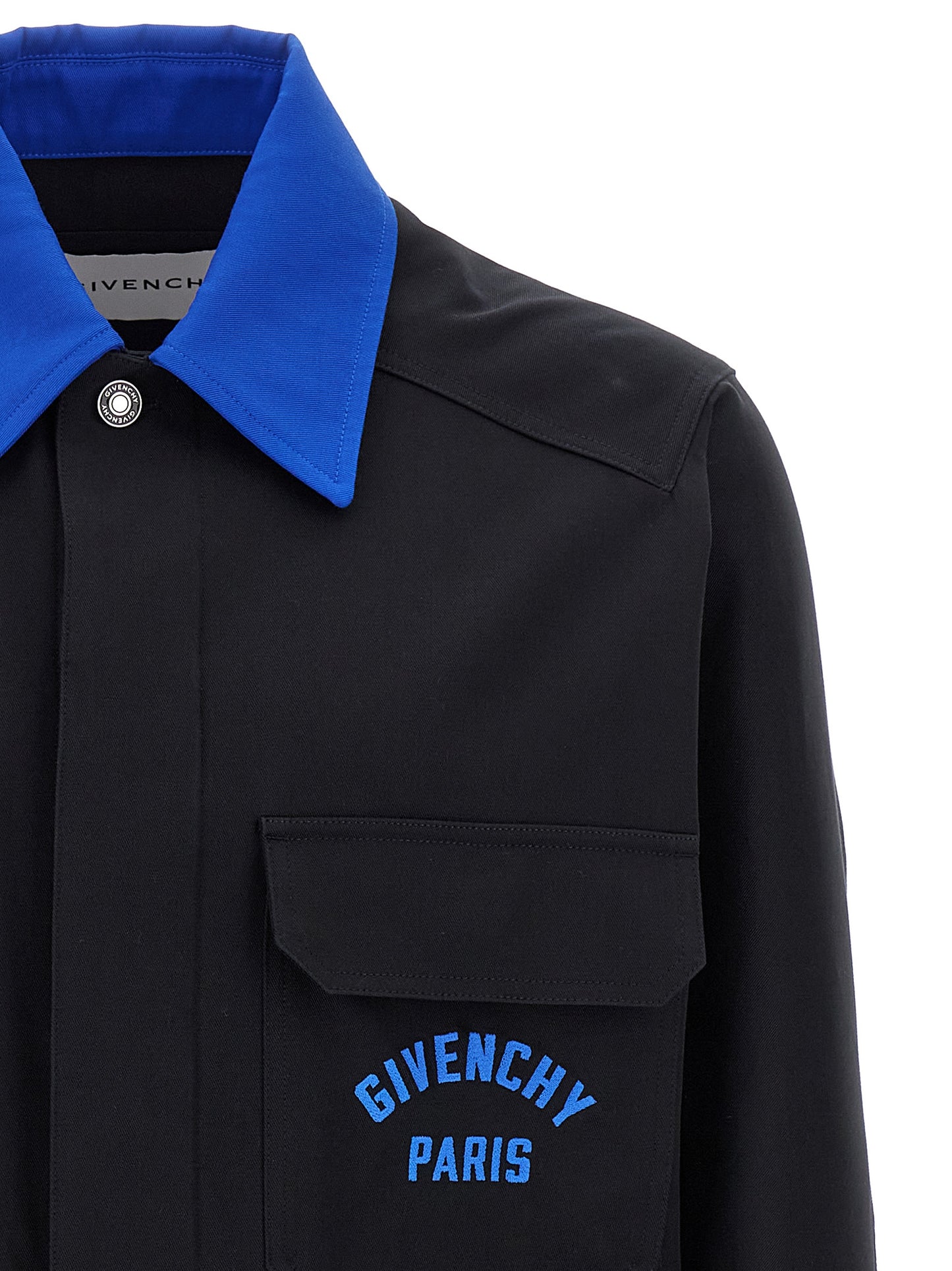 Logo embroidery overshirt Down jacket, Parka, Casual jackets