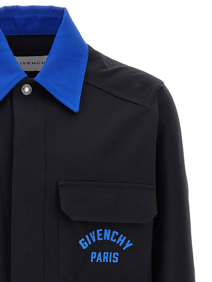 Logo embroidery overshirt Down jacket, Parka, Casual jackets
