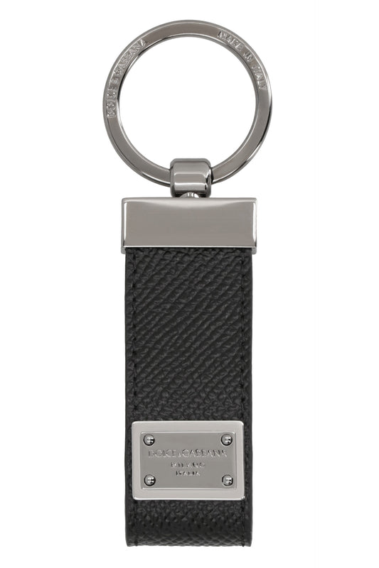 Dolce & Gabbana Leather keyring with logo